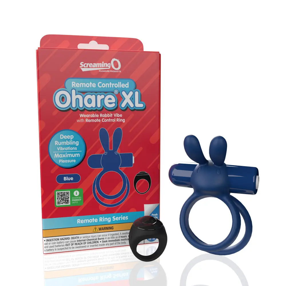 Screaming O Remote Controlled Ohare Xl Vibrating Ring Blue 1