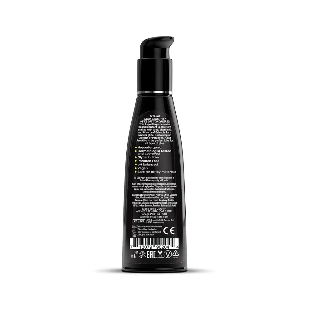 Wicked Aqua Sensitive Water-Based Lubricant 4 Oz. 2