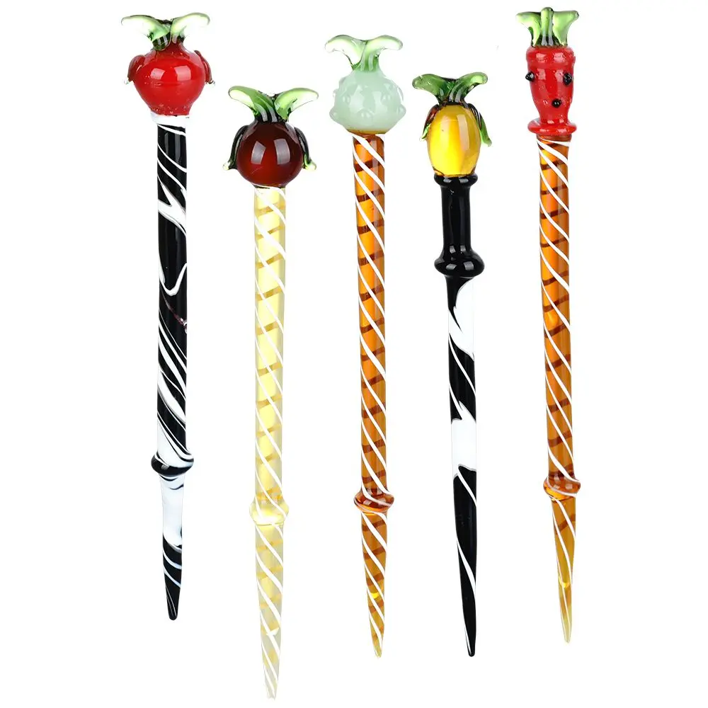 Striped Fruit Glass Dab Tool - 5.5" / 10Ct 1