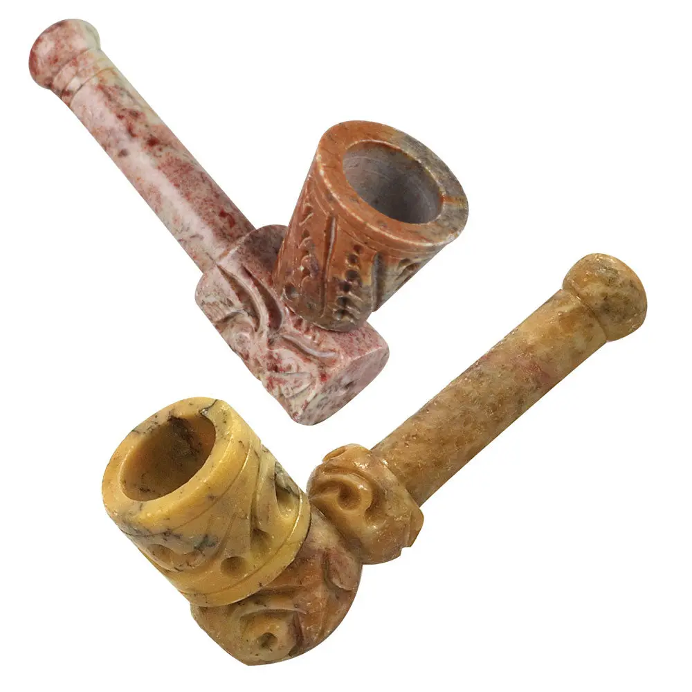 Chimney Carved Stone Pipe - 3.5" / 6 Pcs 1