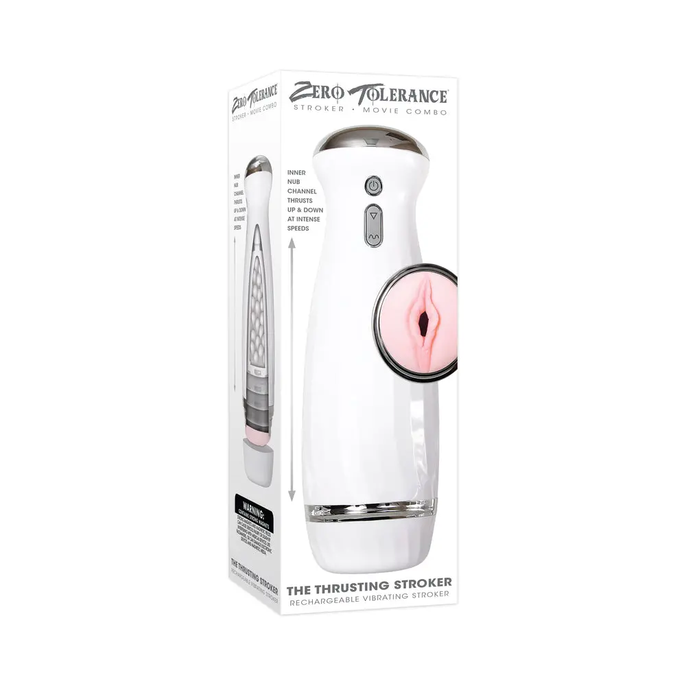 Zero Tolerance Rechargeable Thrusting Stroker With Movie Download White 1