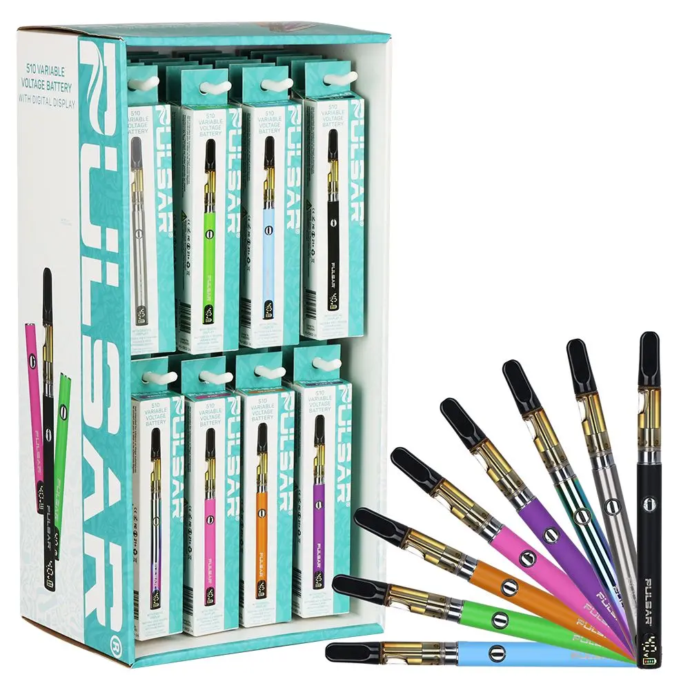 48Ct Display - Pulsar Digital Display Slim Vv Click Button 510 Battery - 400Mah / Asstorted Colors 1