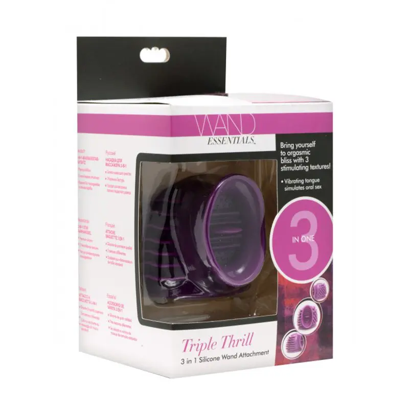 Wand Essentials Thunder-Gasm 3 In 1 Silicone Wand Attachment, Purple 1
