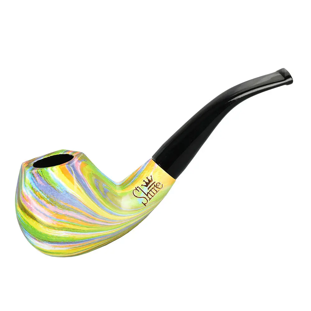Pulsar Shire Pipes The Sundog | Bent Apple Tapered Stem Rainbow Wood Pipe 1