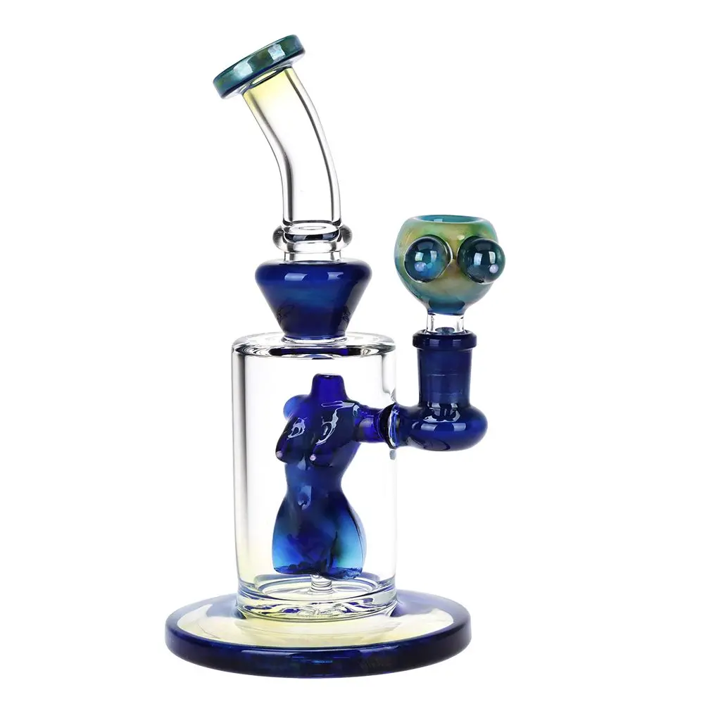 Fumed Nude Bod Glass Water Pipe - 8" / 14Mm F 1