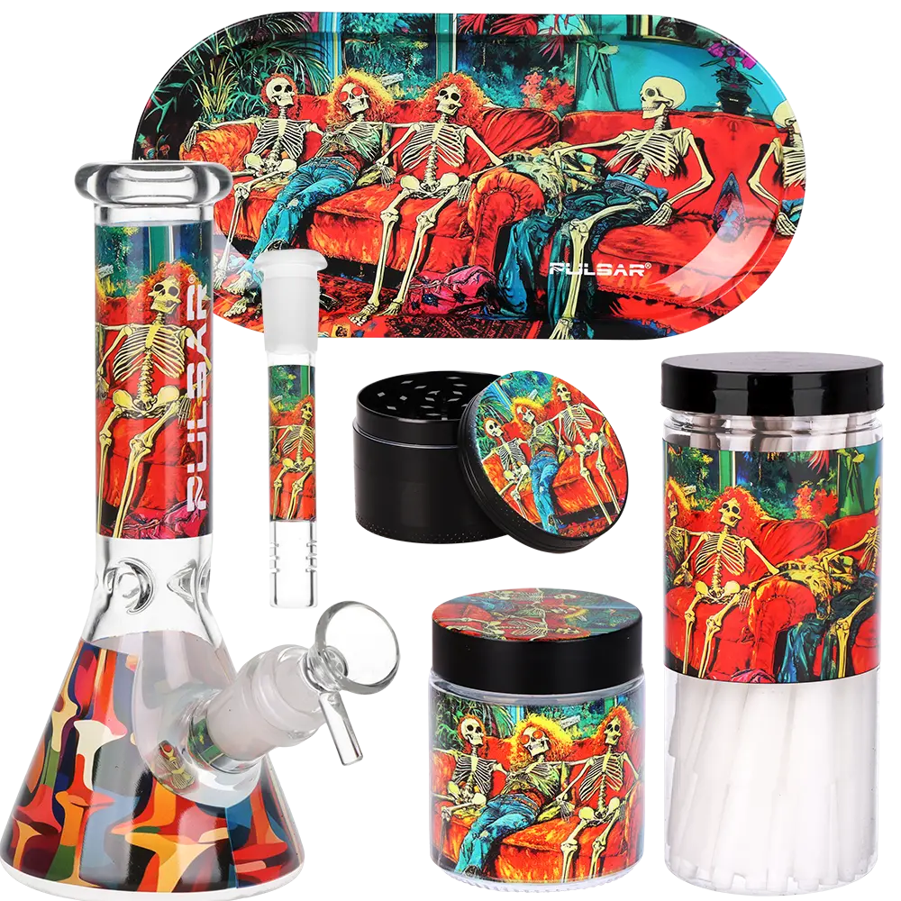 Pulsar Design Series Beaker Water Pipe Smoker's Kit | 7.75" 3