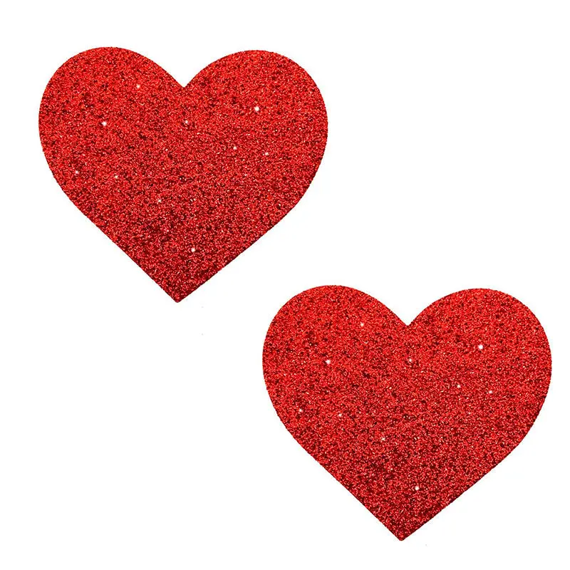 Neva Nude Pasty Hearts Glitter Red 1