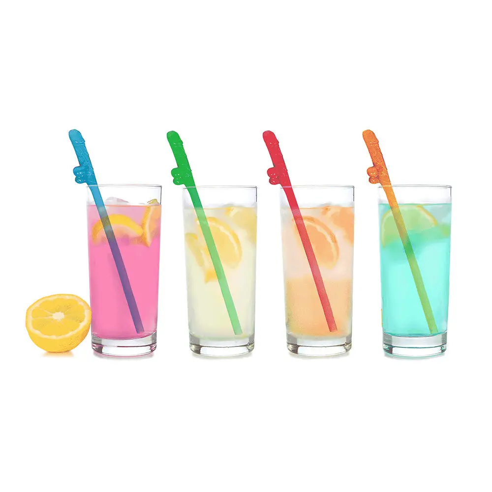 Super Fun Penis Party Straws 8-Pack Multicolor 1