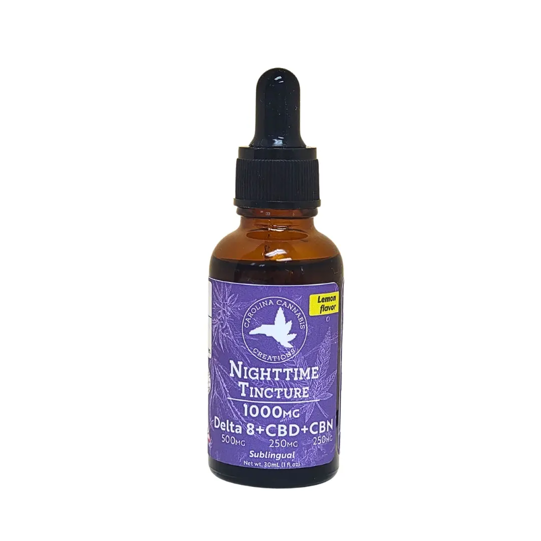 Nighttime Tincture 1000Mg | Delta 8, Cbn, Cbd | Lemon | Carolina Cannabis Creations 1