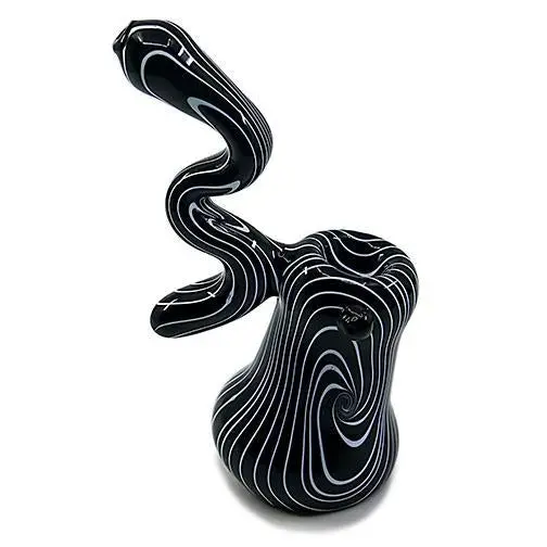 Glass Bubbler - Blue Swirl Bubbler (6") 1