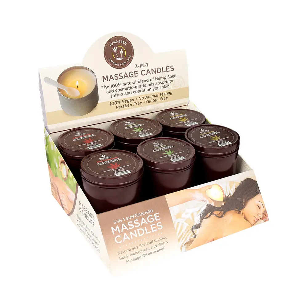 Earthly Body Hemp Seed Holiday Candle Pre Pack: Mistletoe Mischief, Tinsel Tease, Yule Be Begging 1