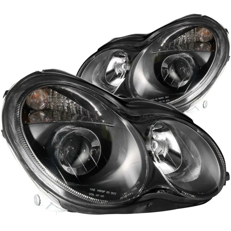 Anzo 2001-2007 Mercedes Benz C Class W203 Projector Headlights Black 1