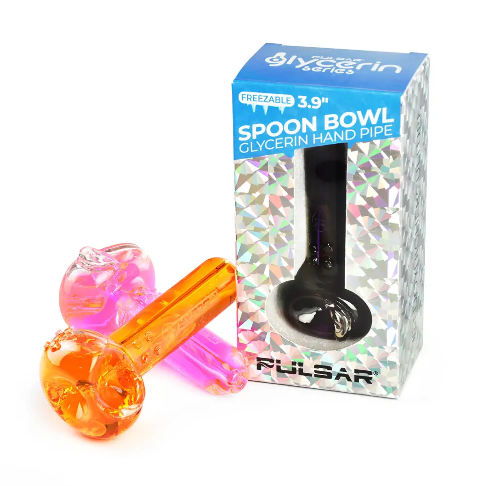Pulsar Glycerin Series Freezable Spoon Bowl Hand Pipe - 4"/Colors Vary 1
