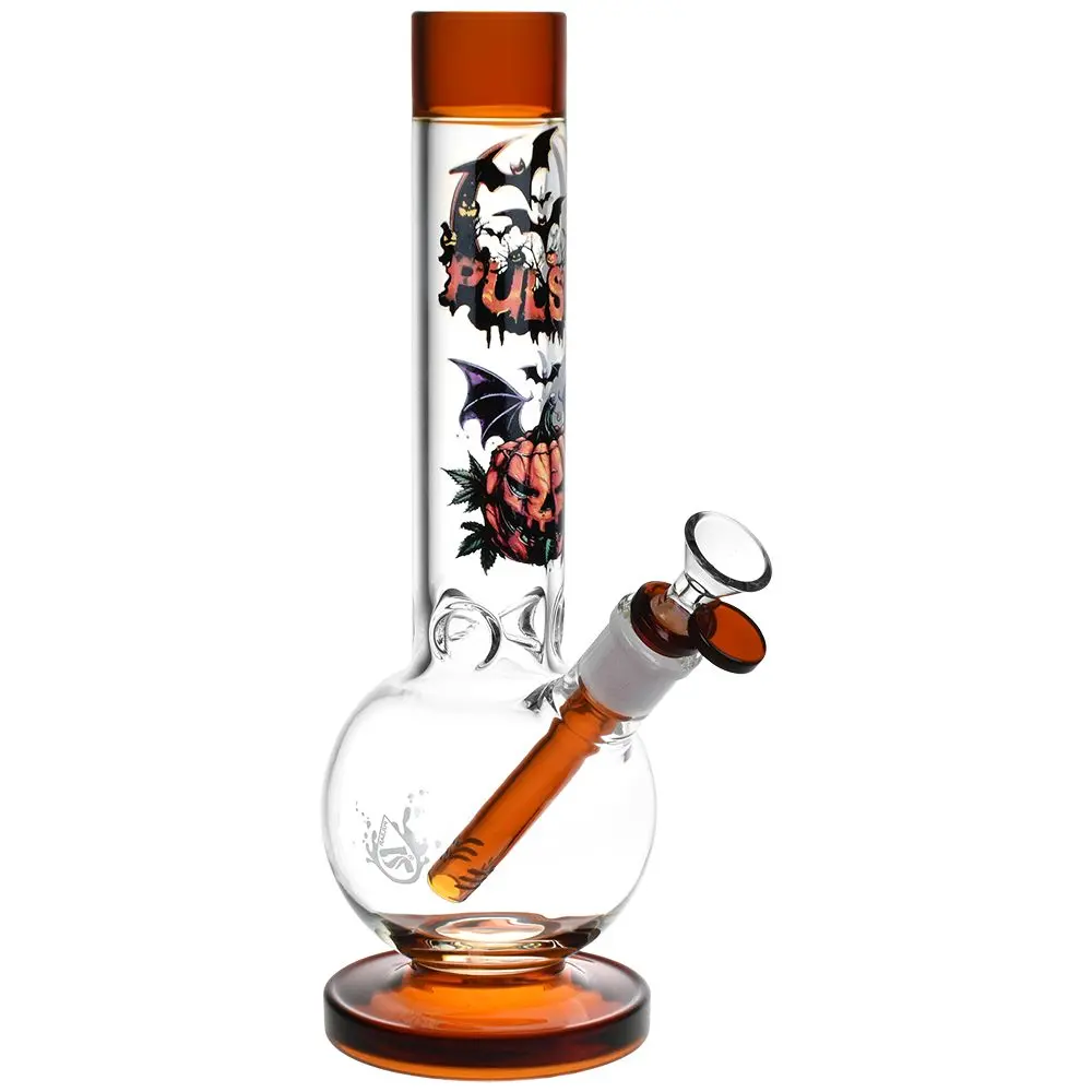 Pulsar Halloween Round Ball Glass Water Pipe - 11.75" / 14Mm F 1