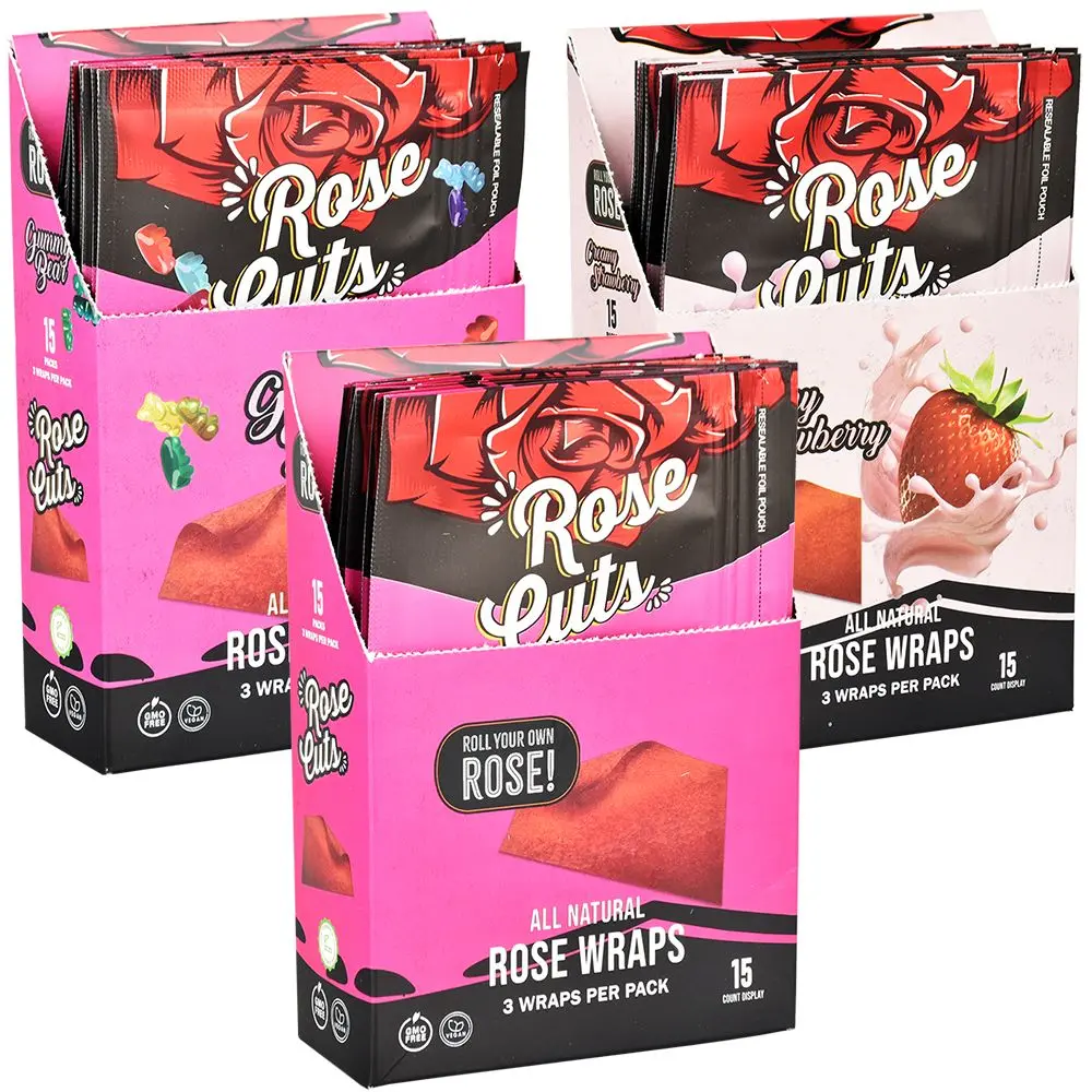 Rose Cuts Pink Rose Wraps | 3Pc | 15Pk Display 1