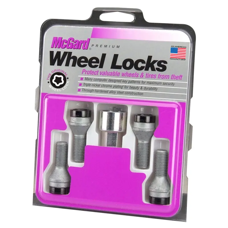 Mcgard Wheel Lock Bolt Set - 4Pk. (Cone Seat) M14x1.5 / 17Mm Hex / 31.0Mm Shank Length - Black 1