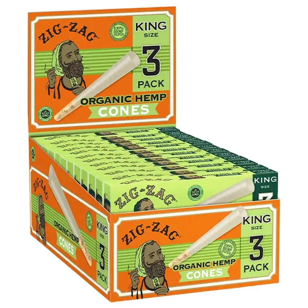 Zig Zag Organic Hemp Cones | 24Pk Display 2