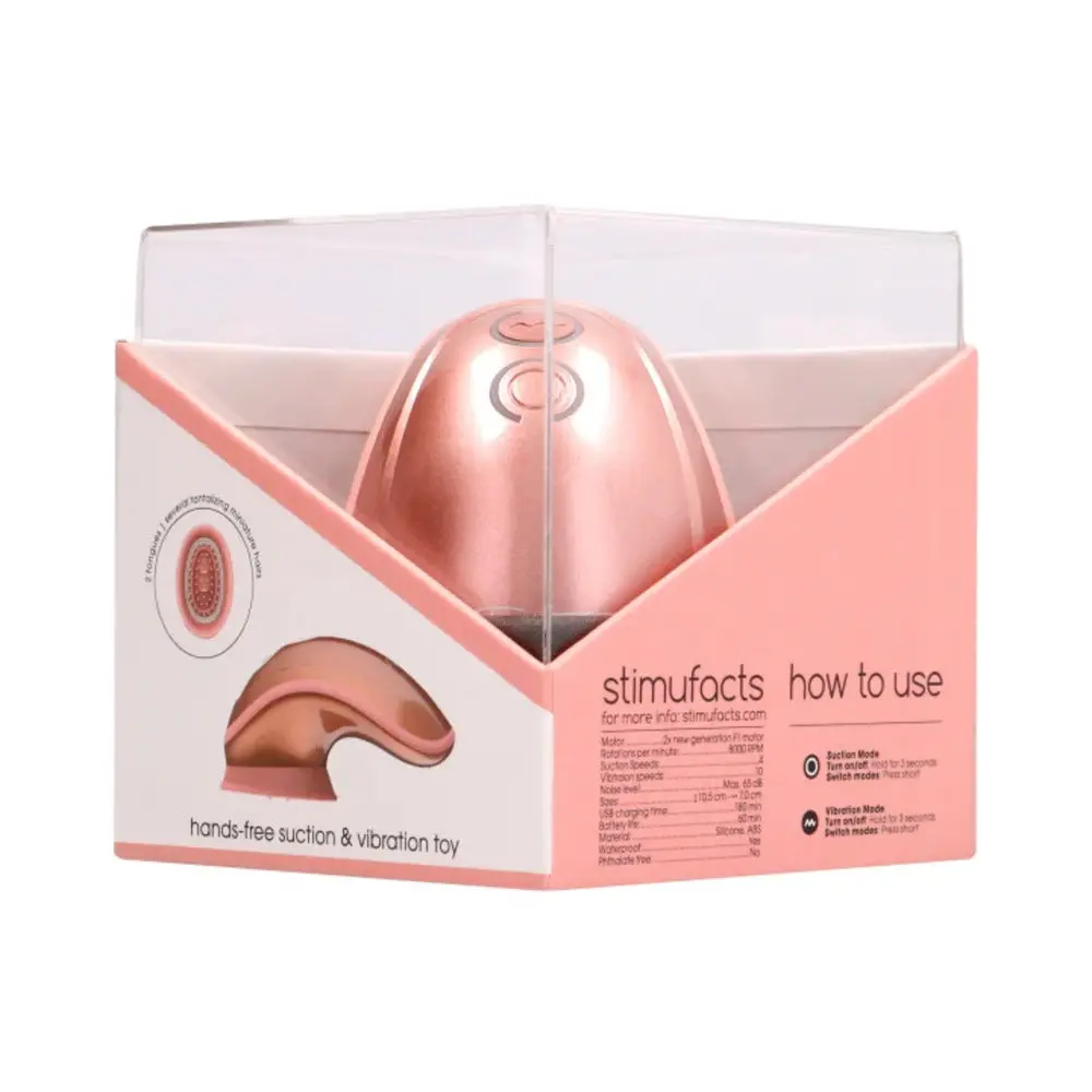 Shots Twitch Innovation Rechargeable Hands-Free Suction & Vibration Toy Rose Gold 1