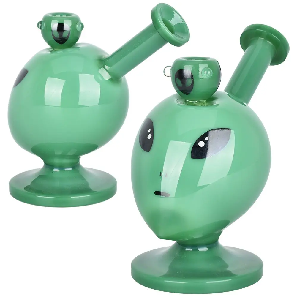 Alien Head Glass Water Pipe - 6" / 14Mm F 1