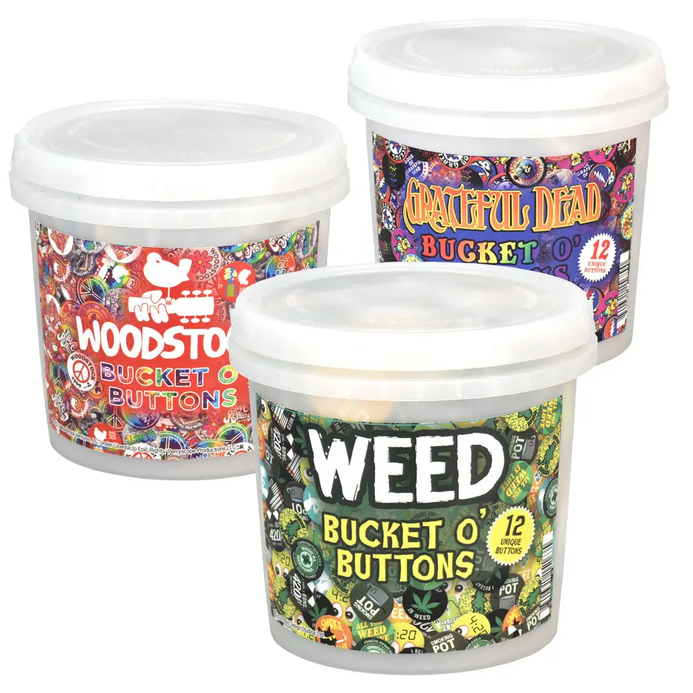 Pinback Buttons - 1.25" / Assorted Design Sets - 144Pc Bucket 1