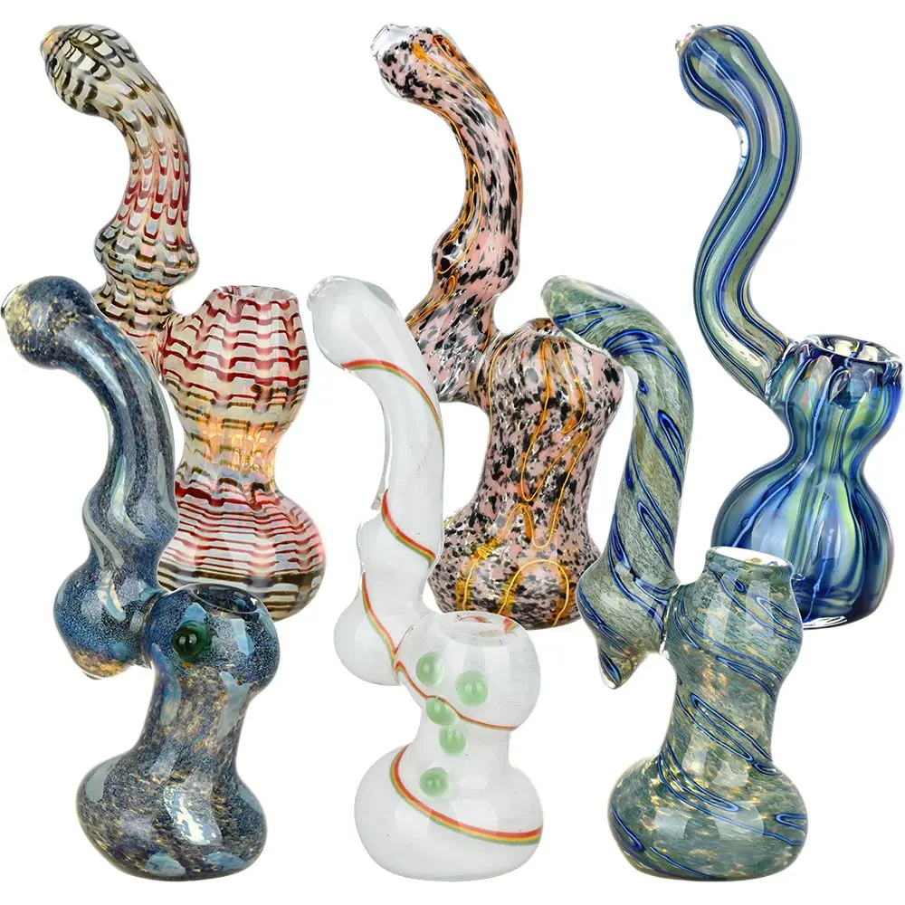 Large In Charge Assortment Glass Sherlock Bubblers - 7.25" 6Ct 1