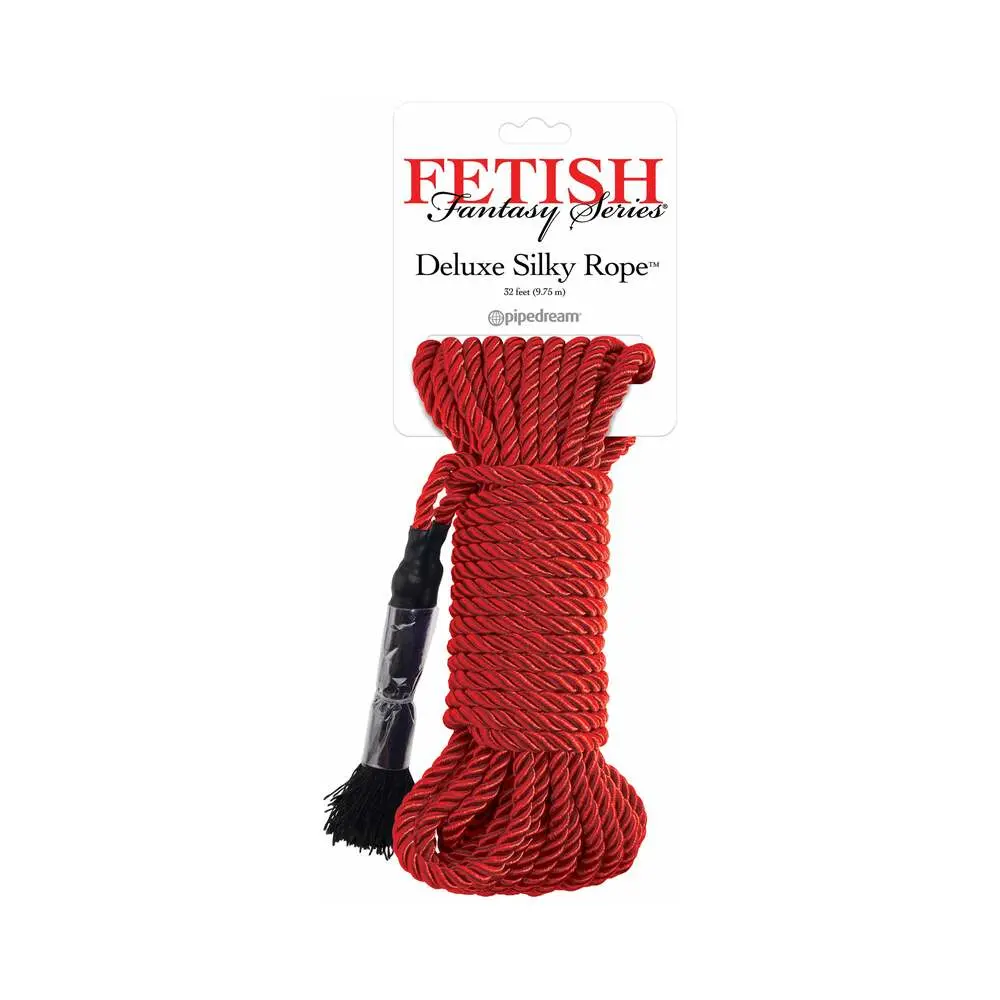 Fetish Fantasy Series Deluxe Silk Rope 9.75 M / 32 Ft. Red 1