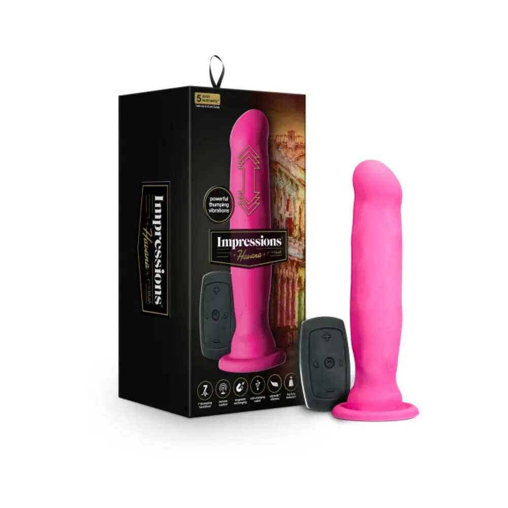 Impressions Havana Remote-Controlled 8 In. Thumping Dildo Pink 1