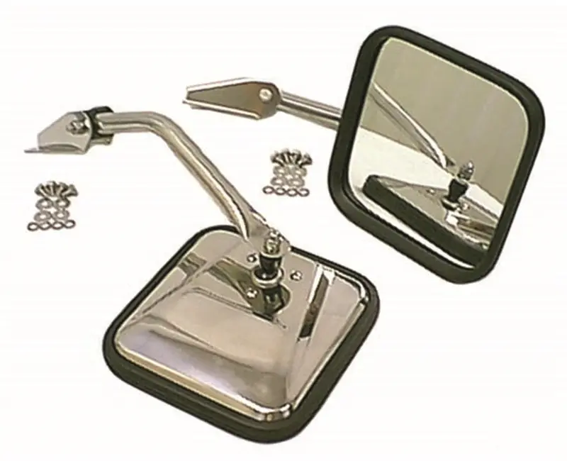 Rugged Ridge 55-86 Jeep Cj Chrome Cj-Style Side Mirror Kit 1