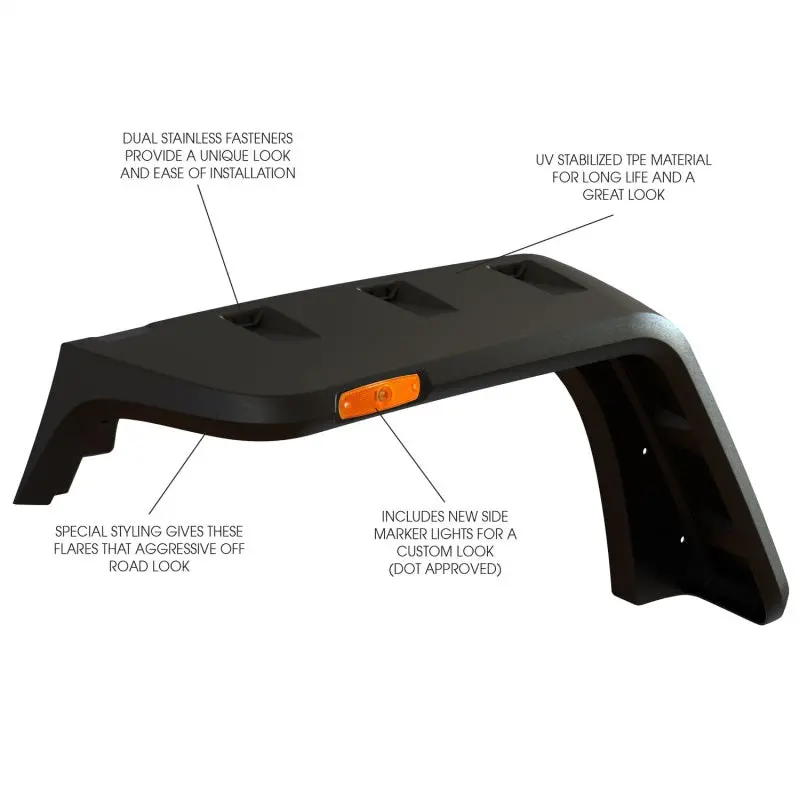 Rugged Ridge Hurricane Flat Fender Flare Kit 07-18 Jeep Wrangler 1