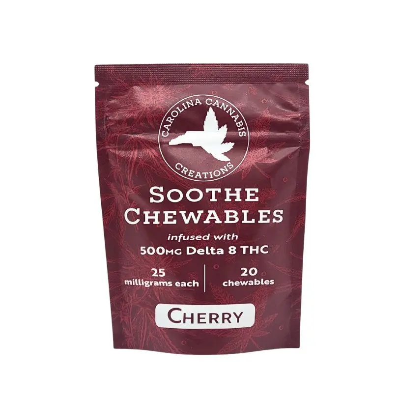 Soothe Chewables | Delta 8 | Cherry 20Ct Bag | Carolina Cannabis Creations 1