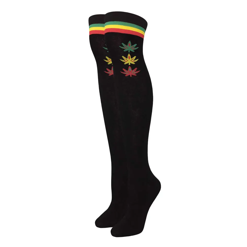 Julietta Three Rasta Leaves Over The Knee Socks 1