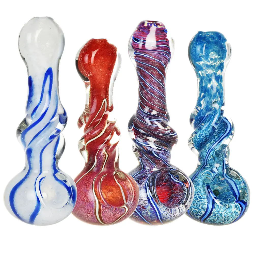 Mid Twist Marbled Spoon Pipe - 4.5" / Colors Vary 1