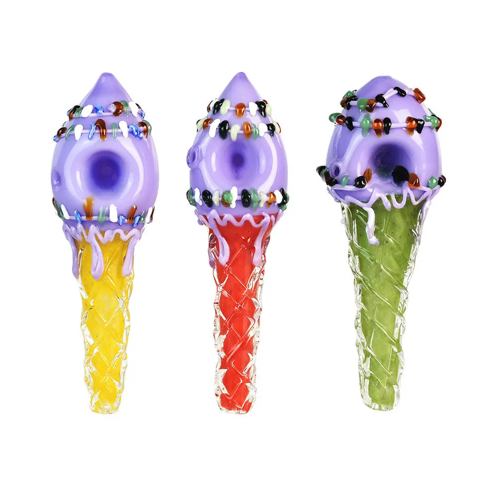 Ice Cream Cone Hand Pipe - 5.25"/Colors Vary 1