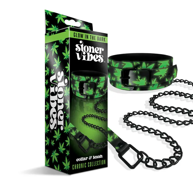 Stoner Vibes Chronic Collection Glow In The Dark Collar And Leash 1