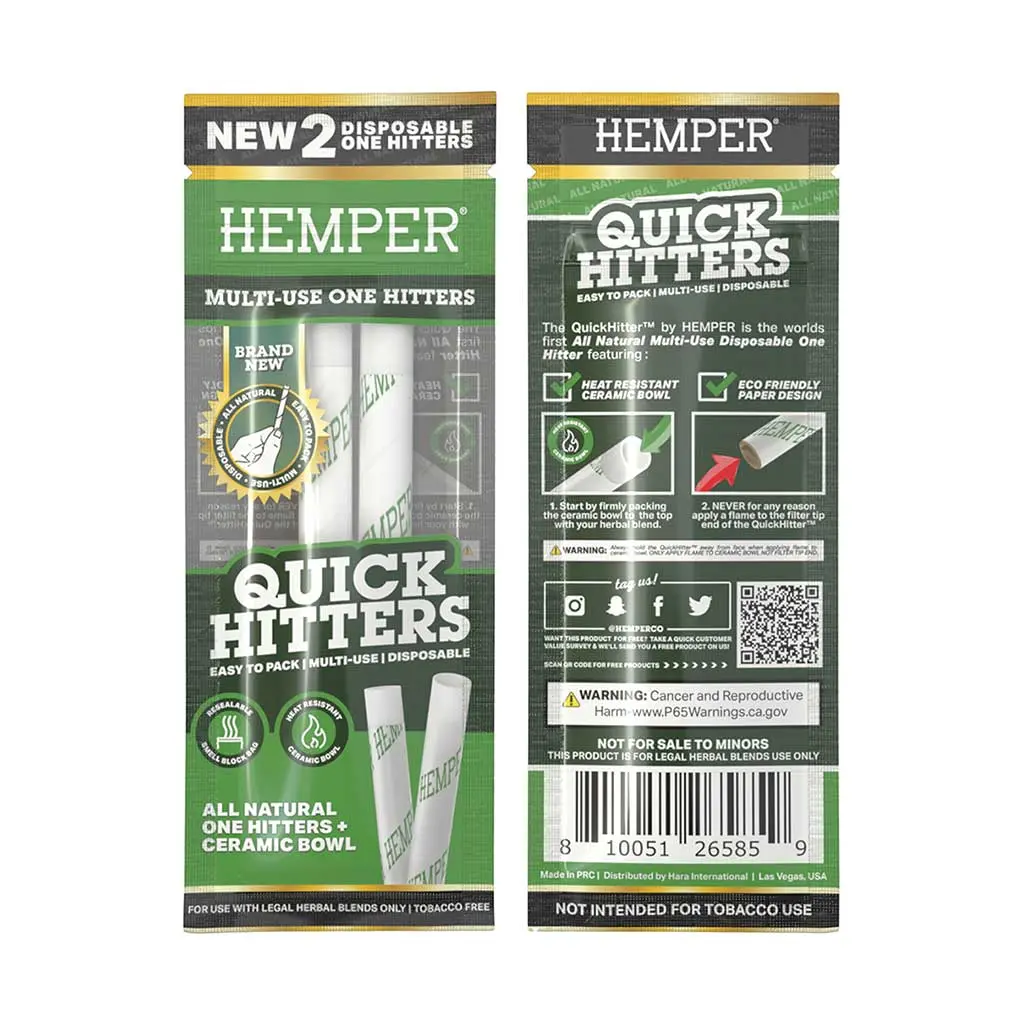 2Pk Quickhitter Disposable Chillum - Natural 2