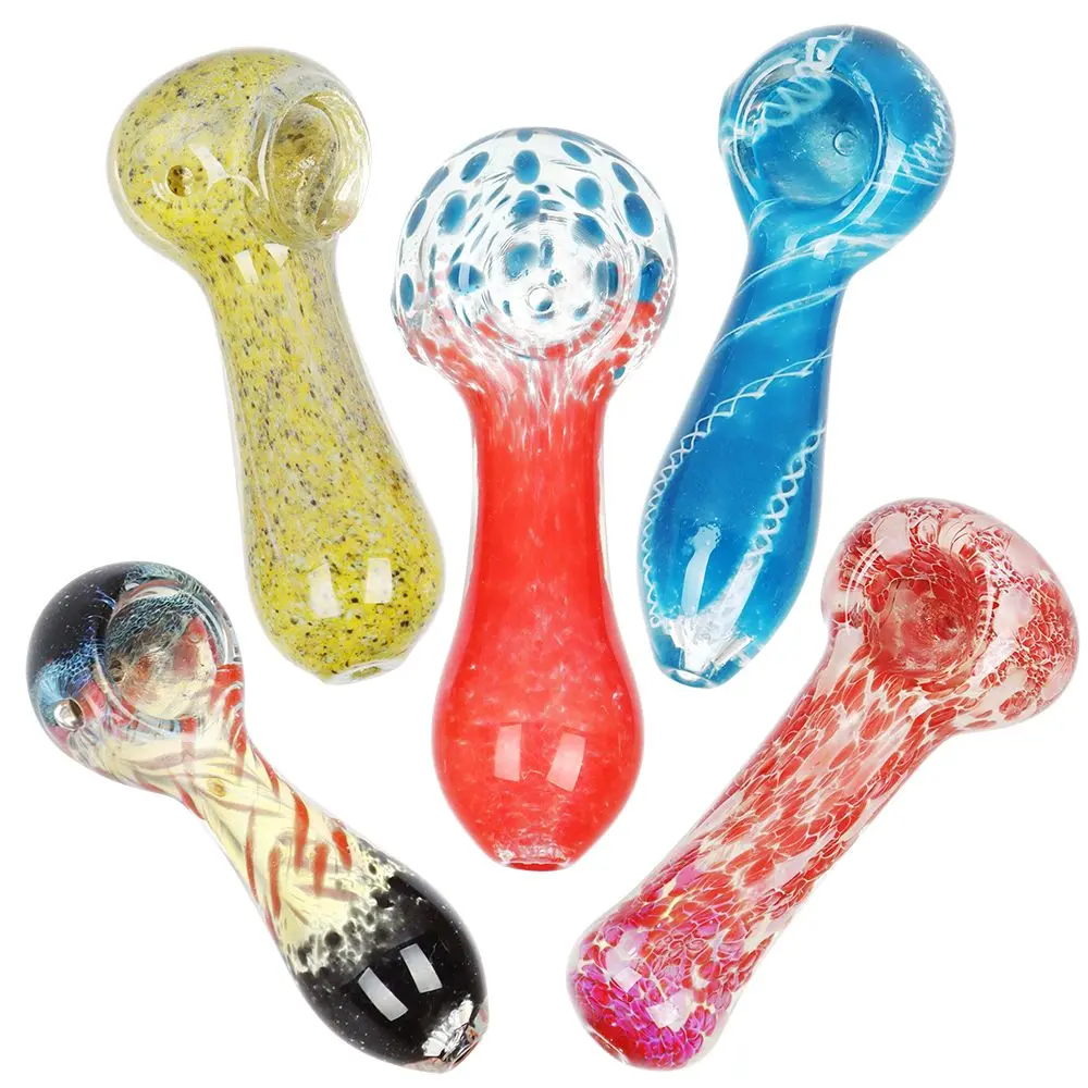 40Ct Bundle - Spectrum Glass Spoon Pipe - 3.5" / Assorted Colors And Styles 1