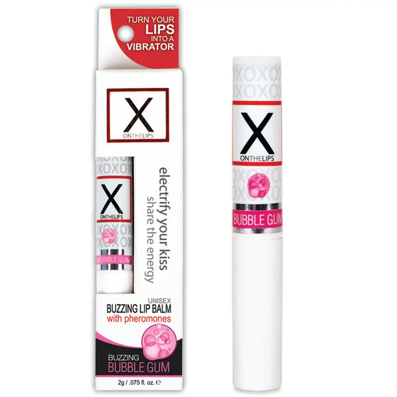 X On The Lips Bubble Gum Scent Buzzing Lip Balm W/Pheromones 0.075 Fl Oz 1