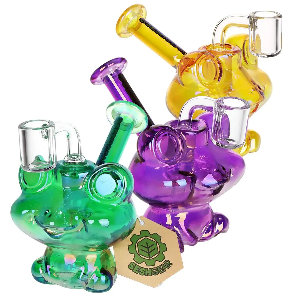 Seshgear Electro Frog Glass Dab Rig - 4.5" / 14Mm F / Colors Vary 1