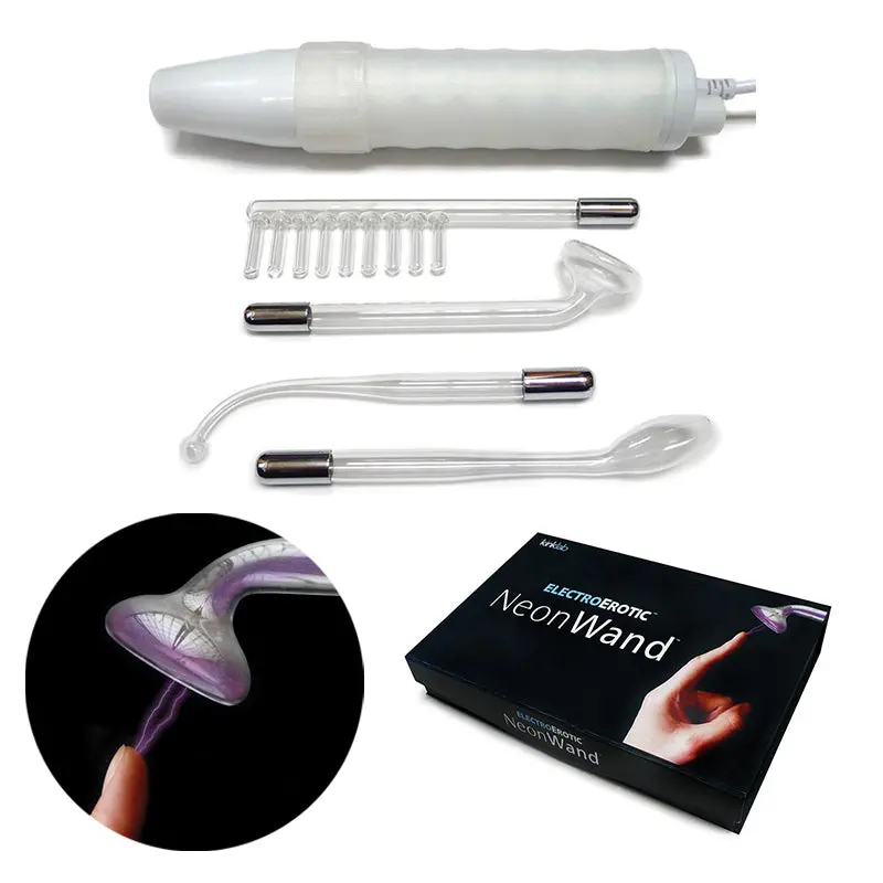 Kinklab Neon Wand Electrosex Kit ( White Handle/Purple Elec) 1