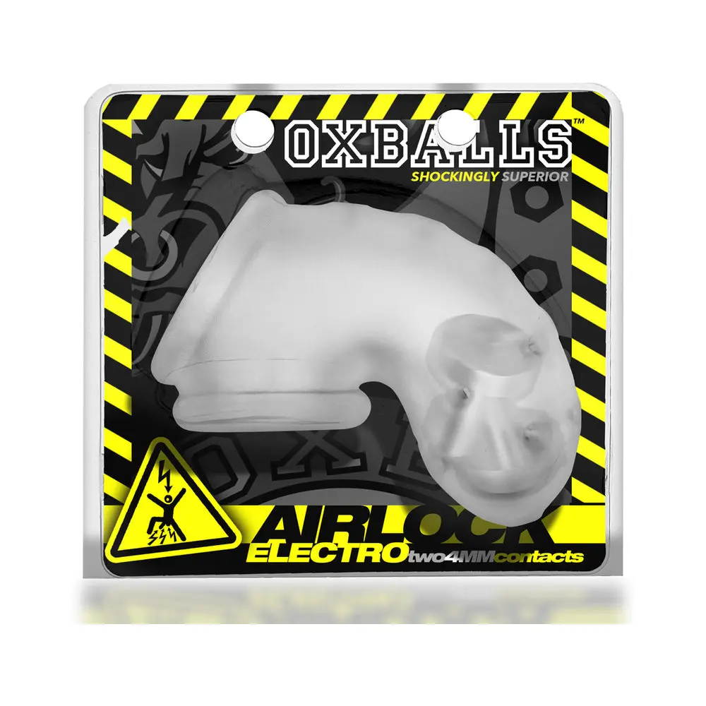 Oxballs Airlock Electro Air-Lite Vented Chastity Clear Ice 1