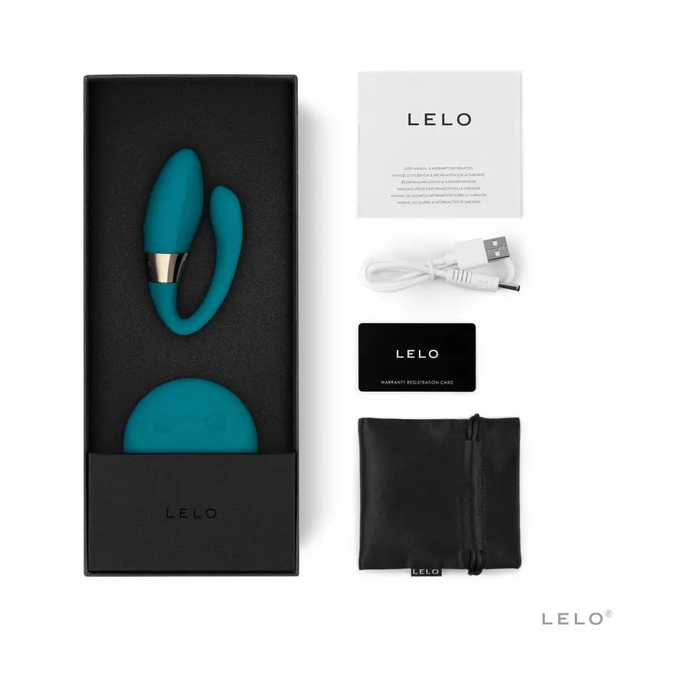 Lelo Tiani Duo Rechargeable Dual Stimulation Couples Vibrator With Remote Ocean Blue 1