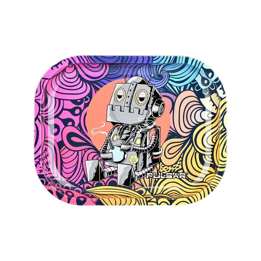 Pulsar Mini Metal Rolling Tray - Dopebot / 7"X5.5" 1