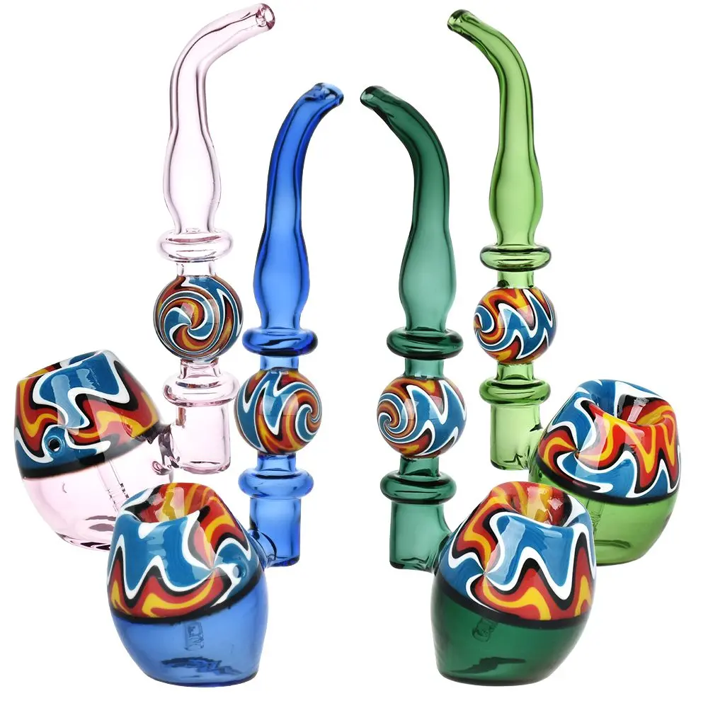 Wig Wag Straight Sherlock Glass Bubbler - 7" 2Ct 1