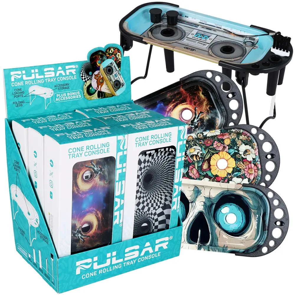 Pulsar Elevated Cone Rolling Tray Console - 9.25"X4.25" / Assorted Designs 1