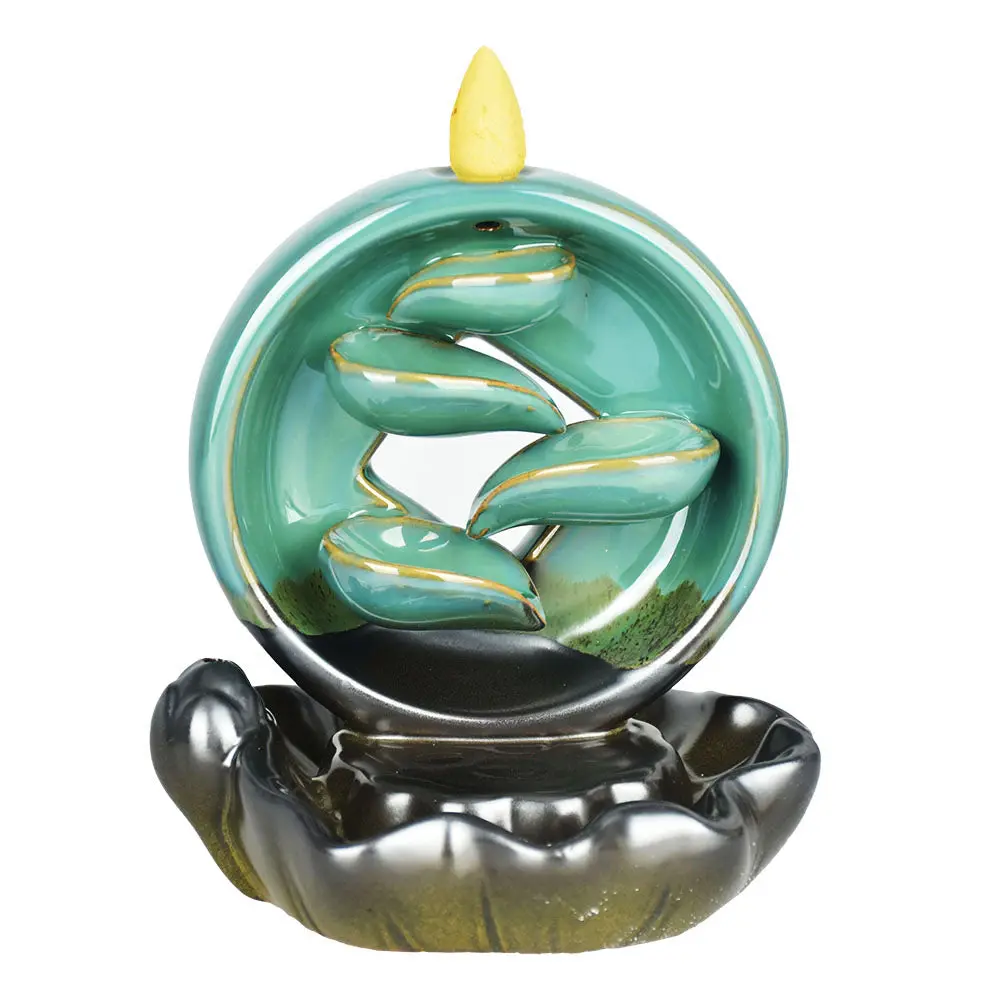 Sacred Shadows Ceramic Backflow Incense Burner - 5.5" 1