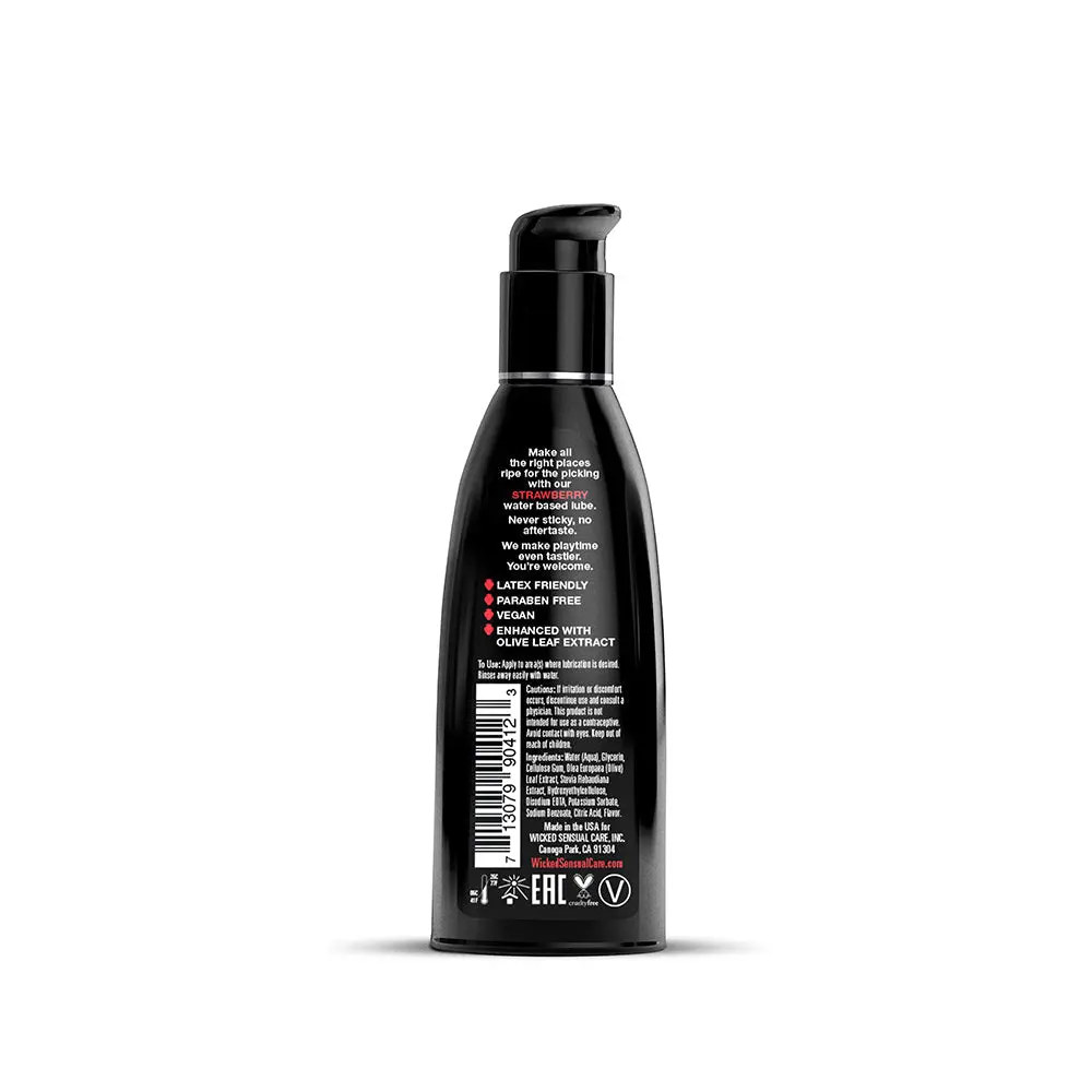 Wicked Aqua Strawberry Water-Based Lubricant 2 Oz. 2