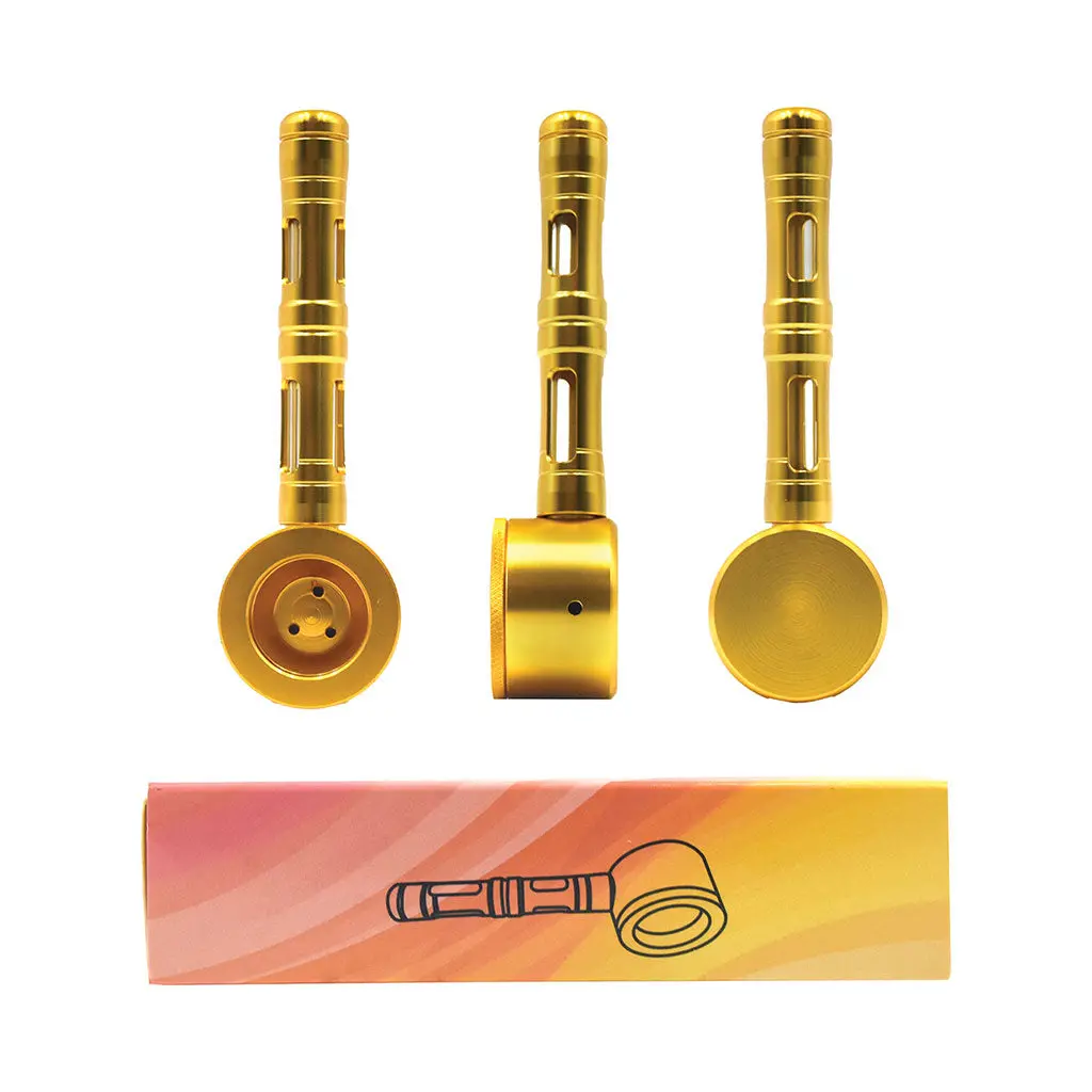 Flat Chamber Aluminum Glass Smoking Pipe 3