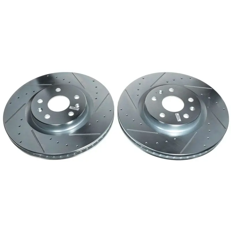 Power Stop 20-21 Chevrolet Corvette Front Evolution Drilled & Slotted Rotor - Pair 1