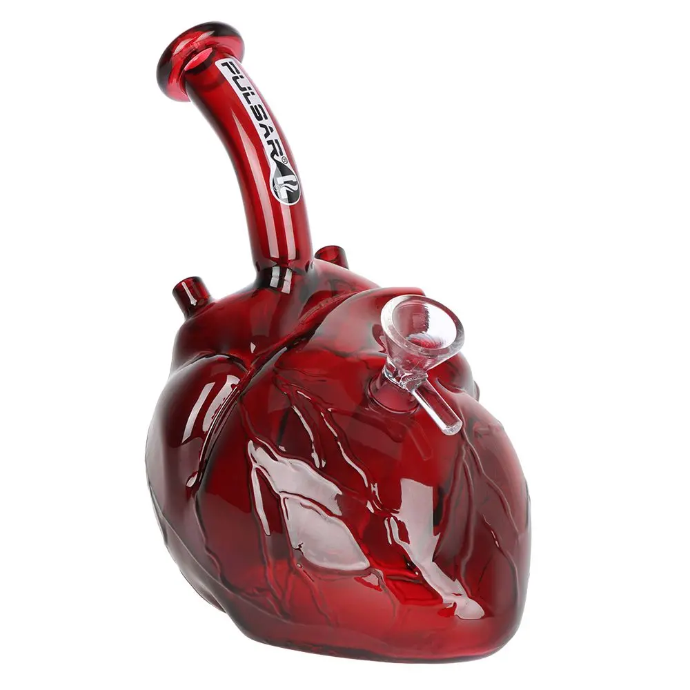 Pulsar Be Still My Heart Glass Water Pipe 6.5" - 14Mm F 1