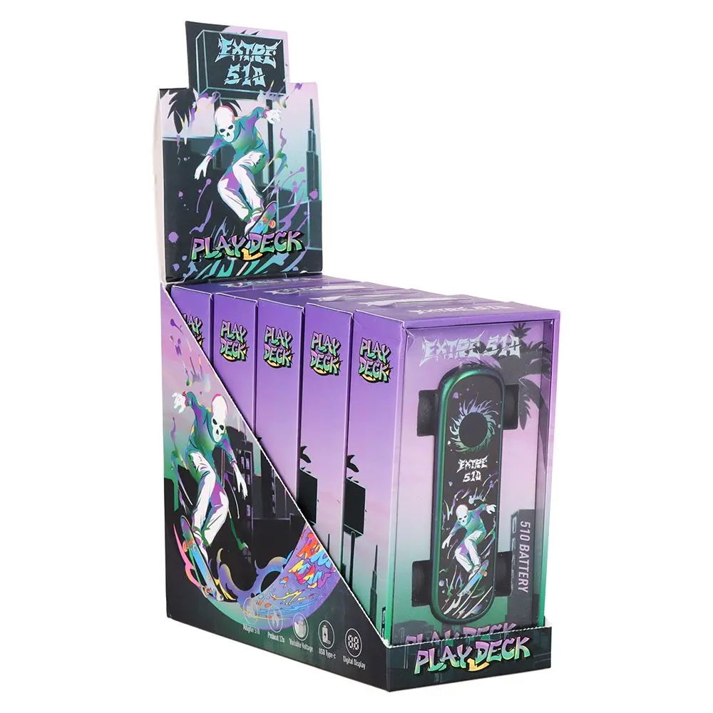 Extre 510 Play Deck Skateboard Vape Battery | 500Mah | 5Ct Display 2